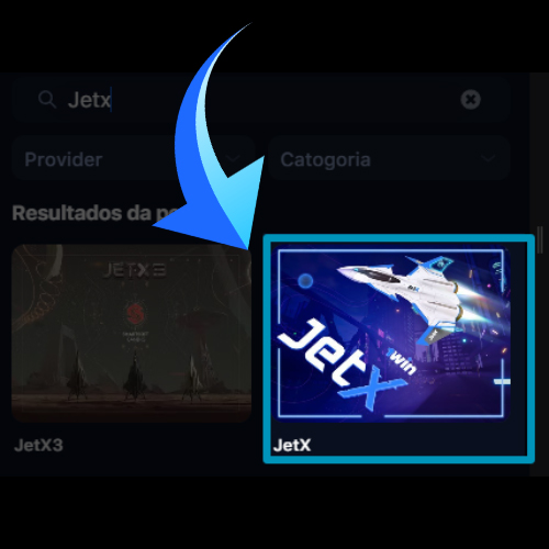 Clique no ícone do jogo JetX
